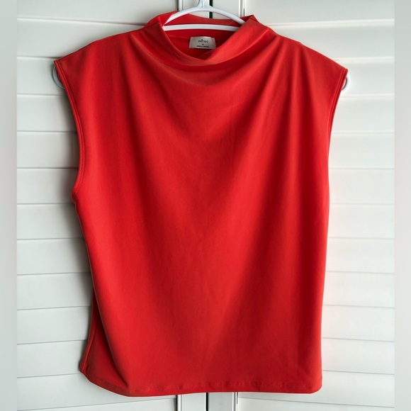 Wilfred Tops - Wilfred high-neck tank, medium, orange (Aritzia)